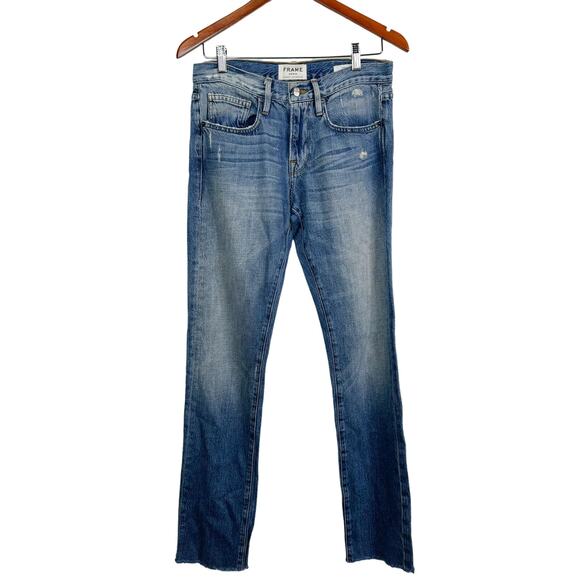FRAME Denim L’Homme Straight Jeans Bryce Canyon Raw Cut Size 28 x 32 - Picture 2 of 8